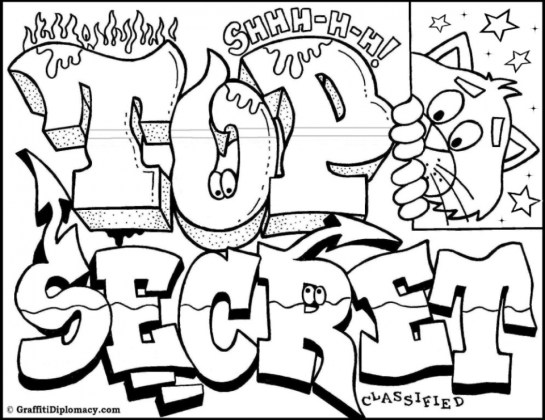 Free printable graffiti coloring pages