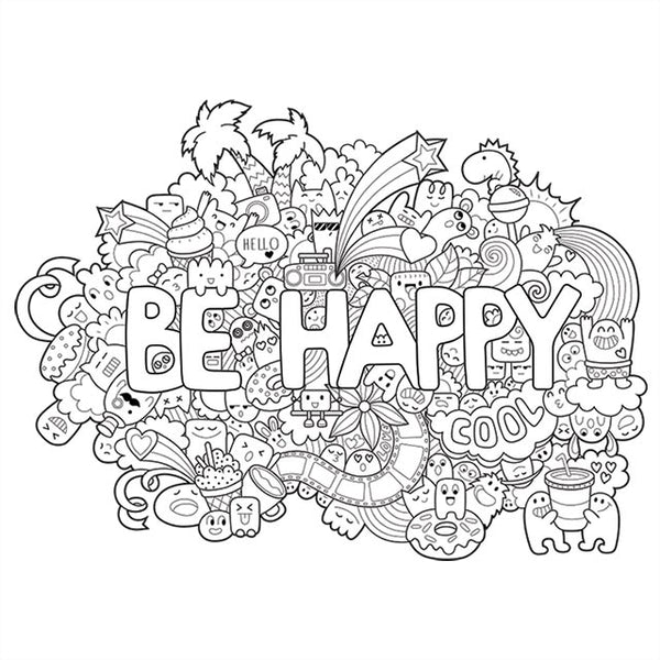 Be happy graffiti for coloring peel stick gra