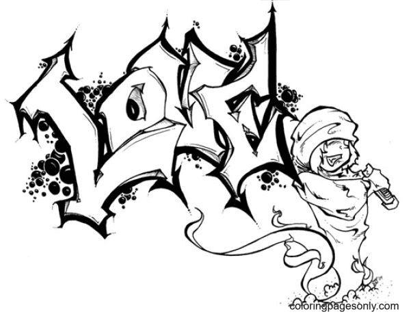 Graffiti coloring pages printable for free download