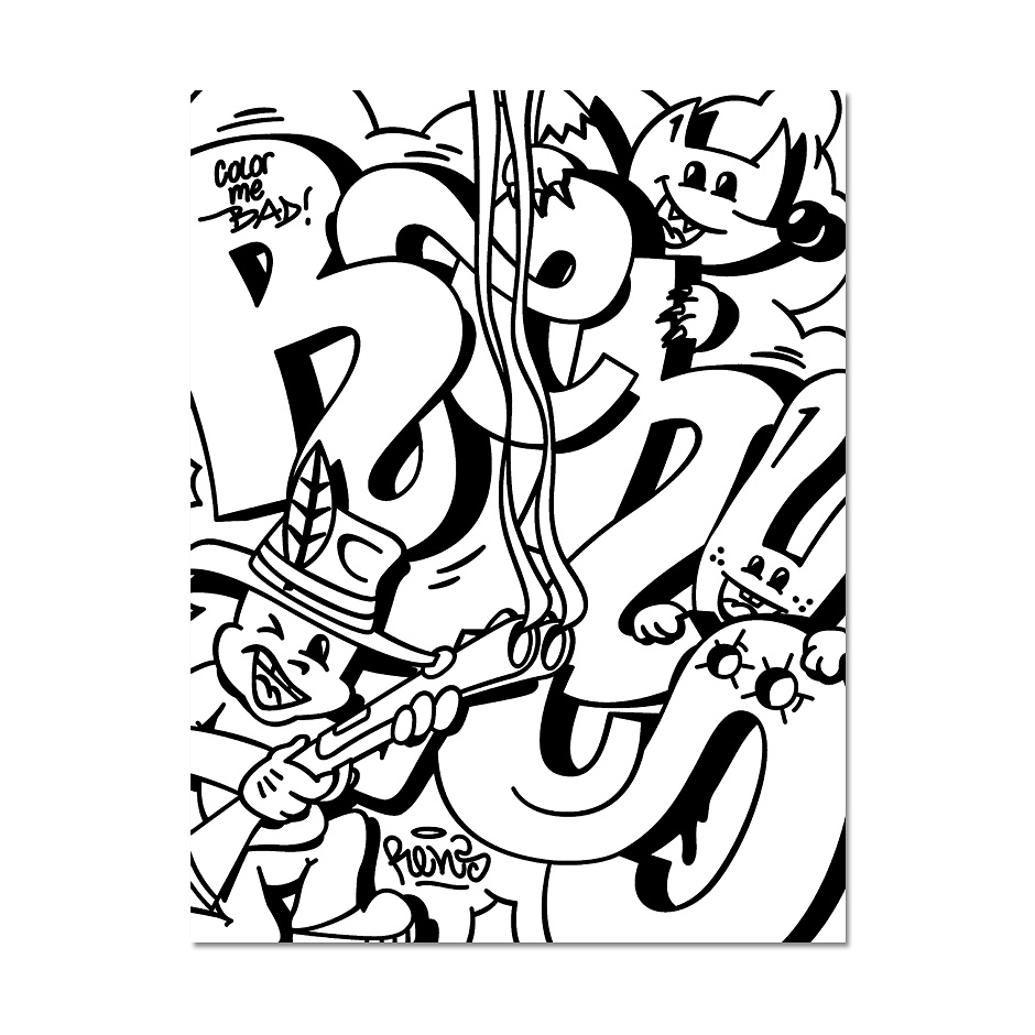 Graffiti coloring book highlights