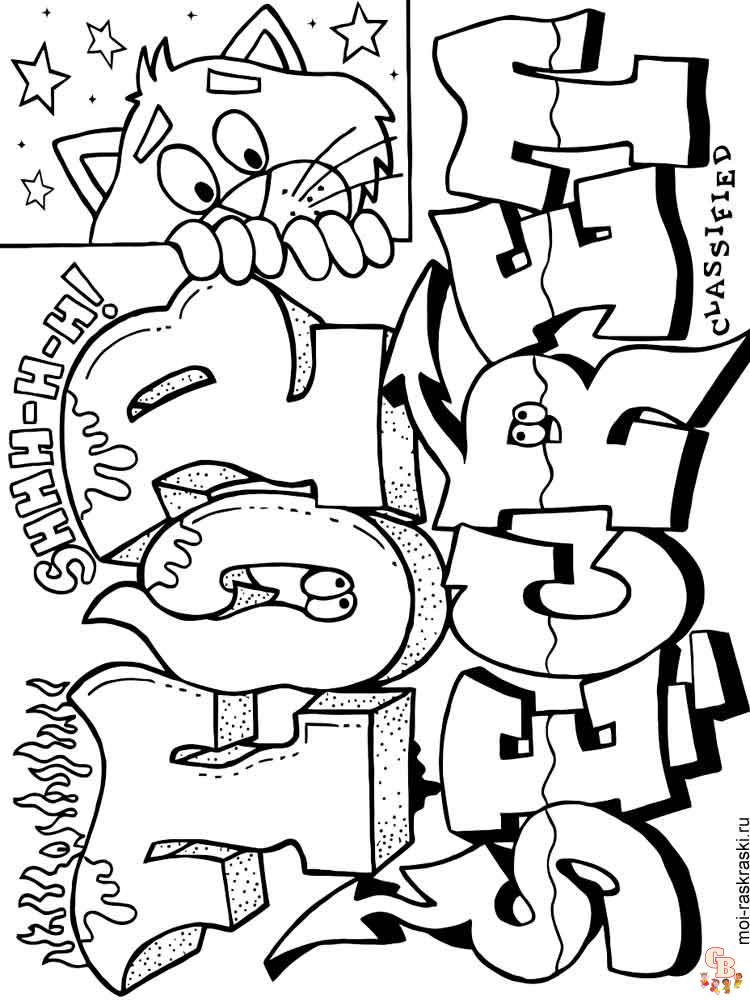 Free printable graffiti coloring pages