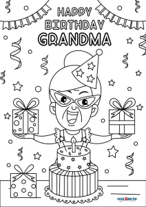 Free printable happy birthday grandma coloring pages for kids