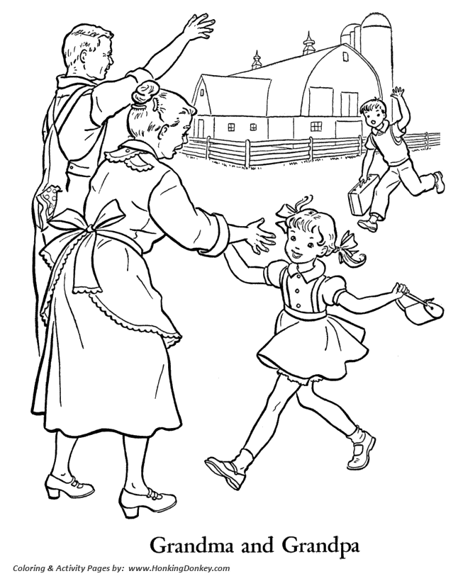 Grandparents day coloring pages