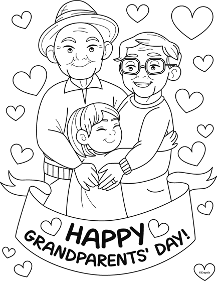 Happy grandparents day coloring page