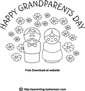 Grandparents day coloring page