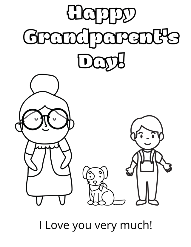 Grandparents day coloring pages