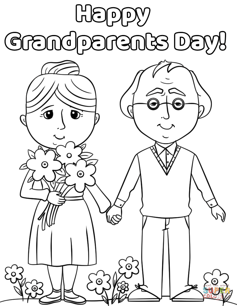 Happy grandparents day coloring page free printable coloring pages