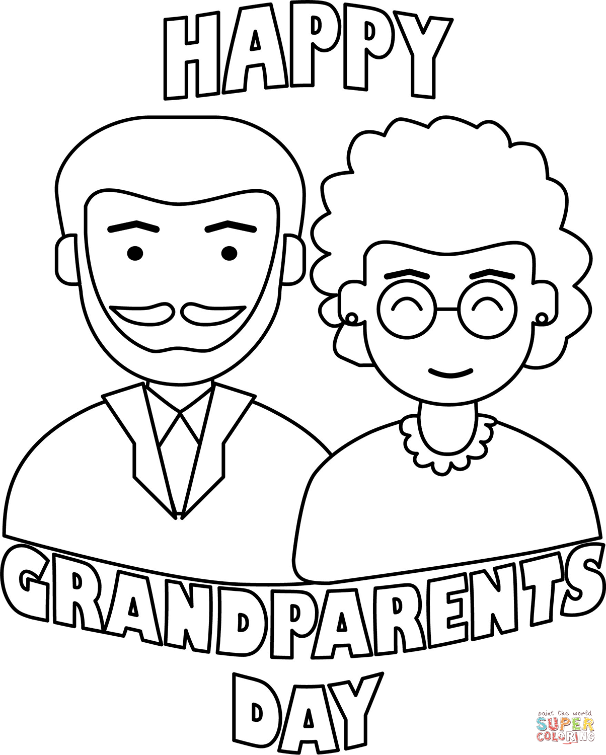 Grandparents day coloring page free printable coloring pages