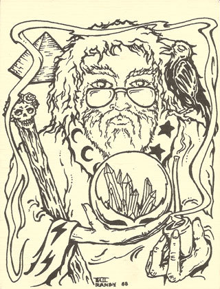 Free grateful dead jerry garcia wizard coloring post card