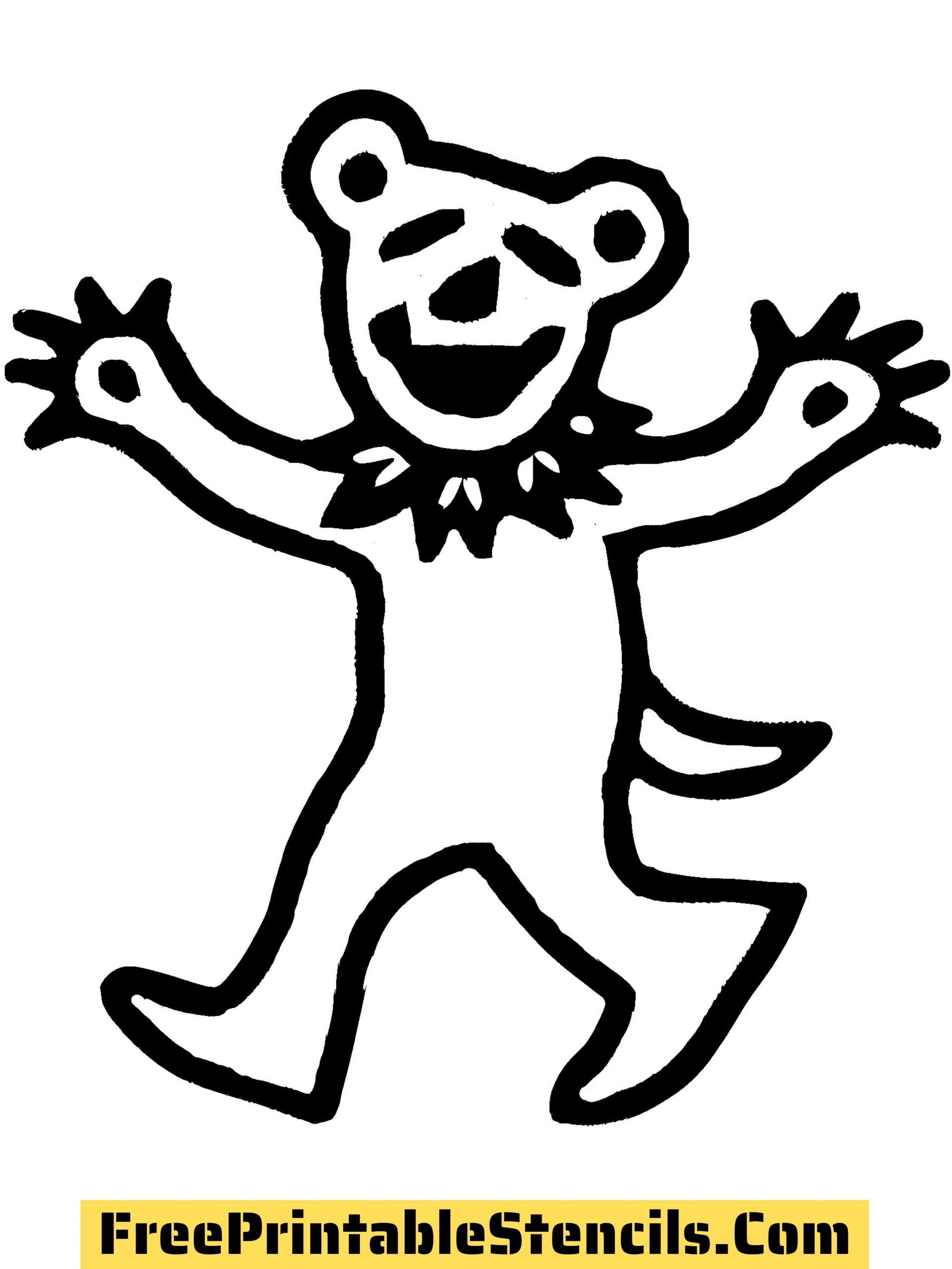 Printable grateful dead dancing bear stencil