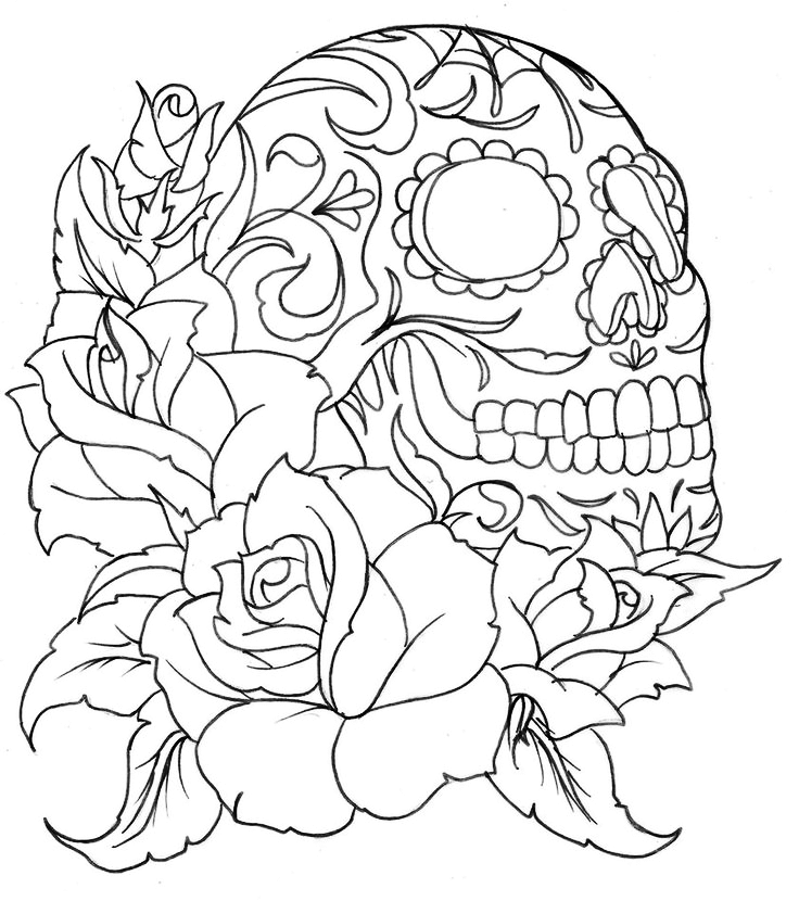 Free printable day of the dead coloring pages