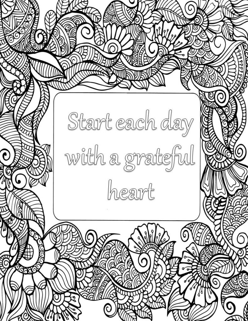 Free printable gratitude coloring pages