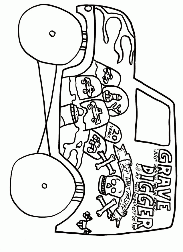 Grave digger coloring pages