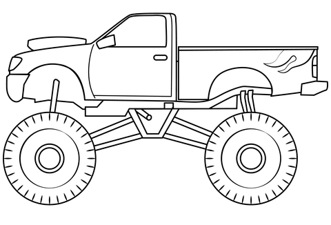 Monster truck coloring page free printable coloring pages