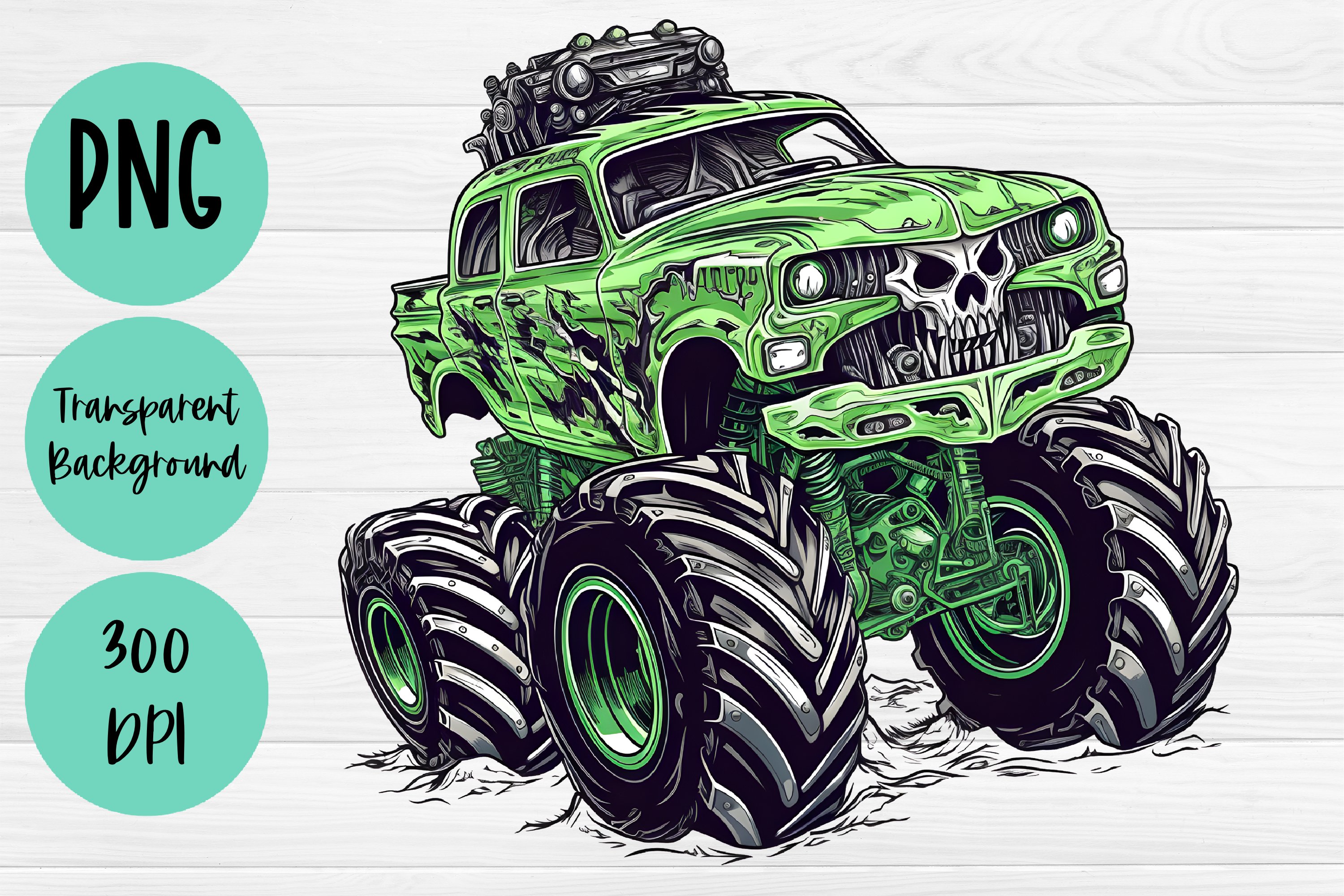 Skull monster truck png for sublimation