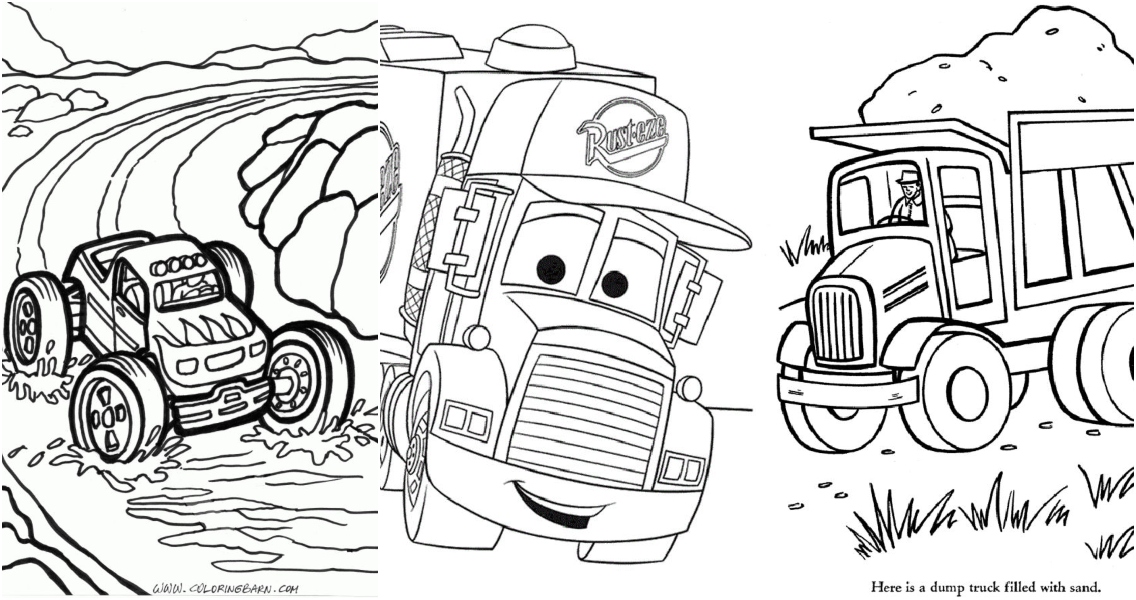 Free monster truck coloring pages for kids and adults