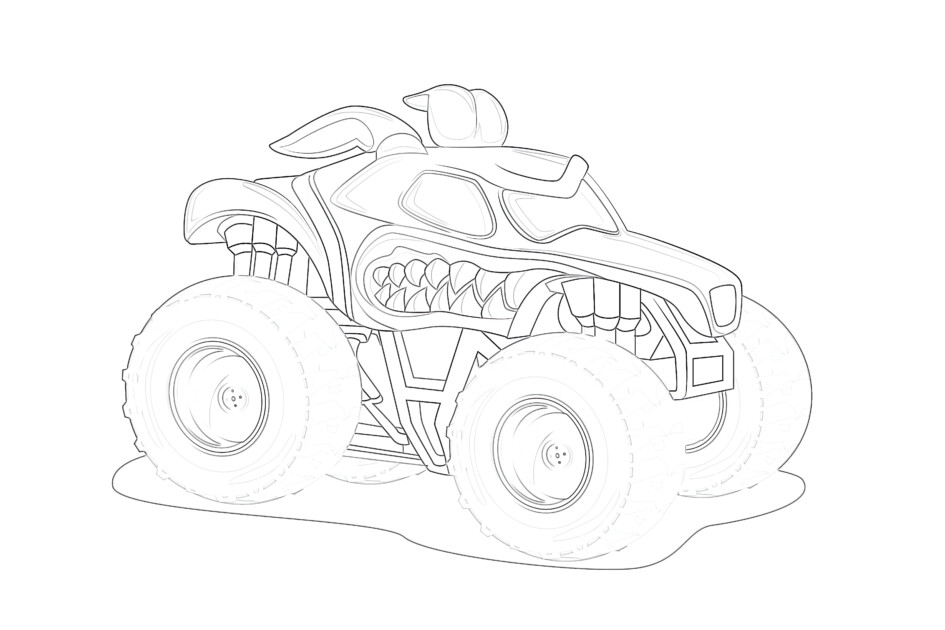 Adventure off road big monster truck coloring page