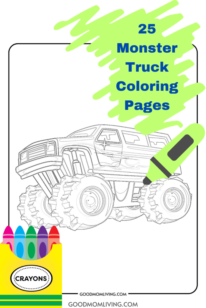 Free printable monster truck coloring pages for kids