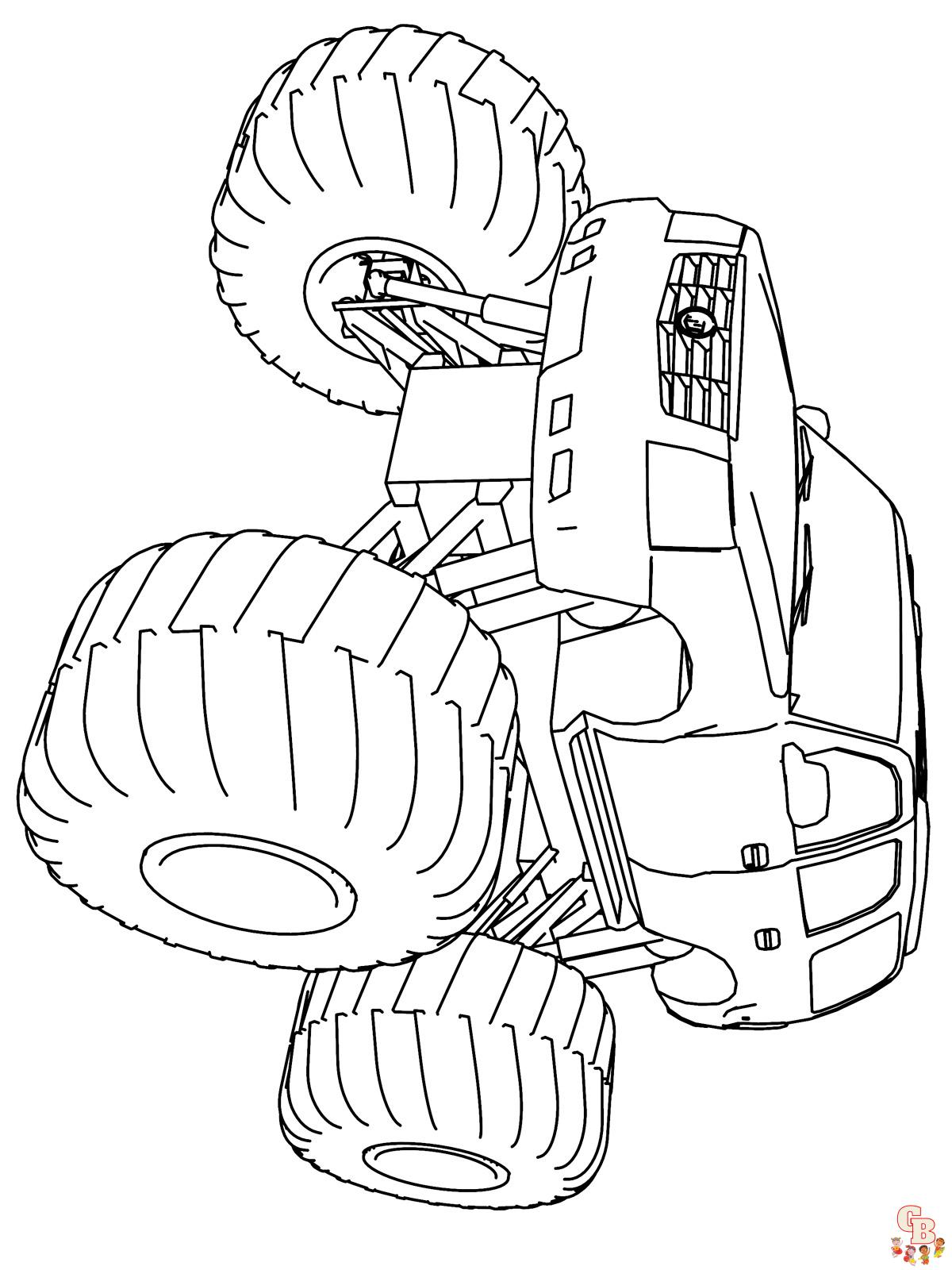 Get your kids excited with free monster jam coloring pages