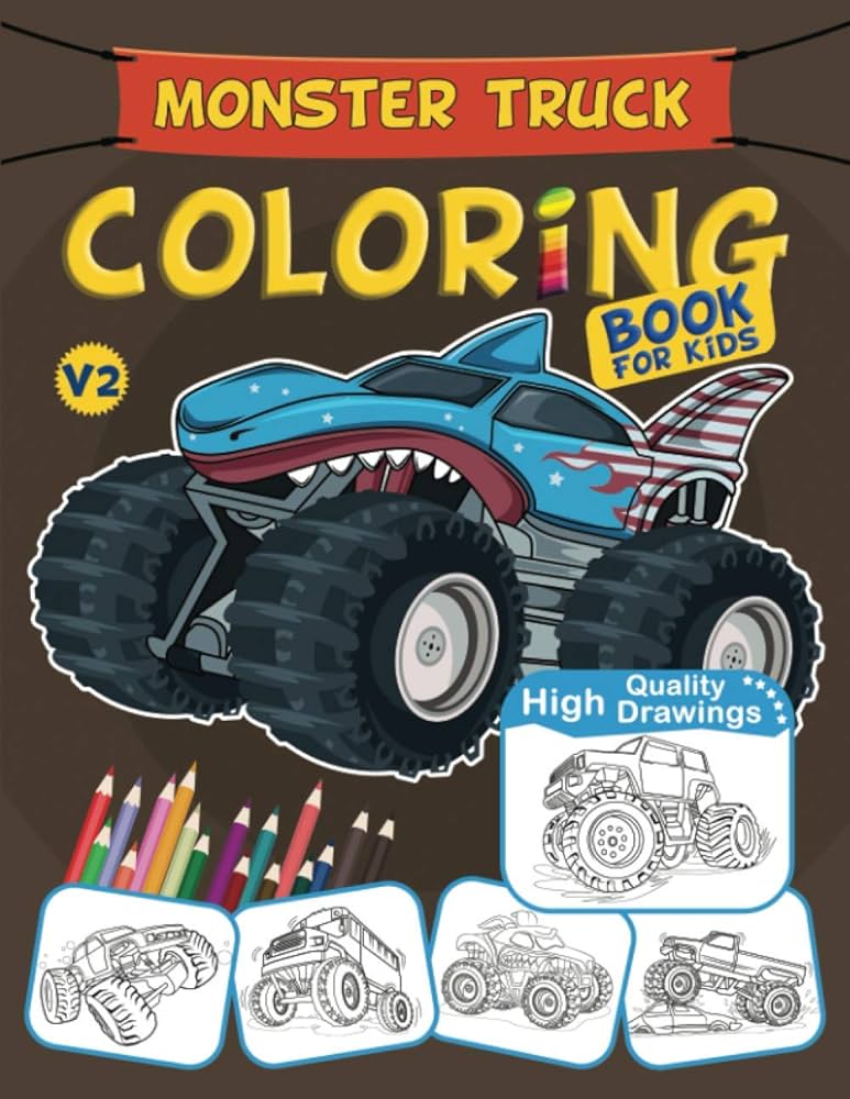 Monster truck loring book for kids unique gift for boys girls monster trucks lovers lor james books