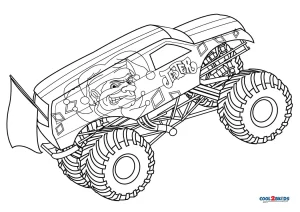 Free printable monster truck coloring pages for kids