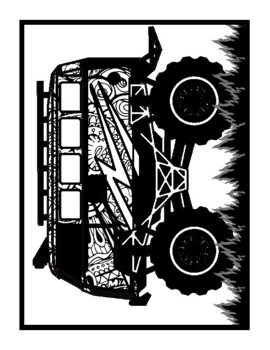 Monster truck mandala coloring printable pages cool sport cars coloring pages