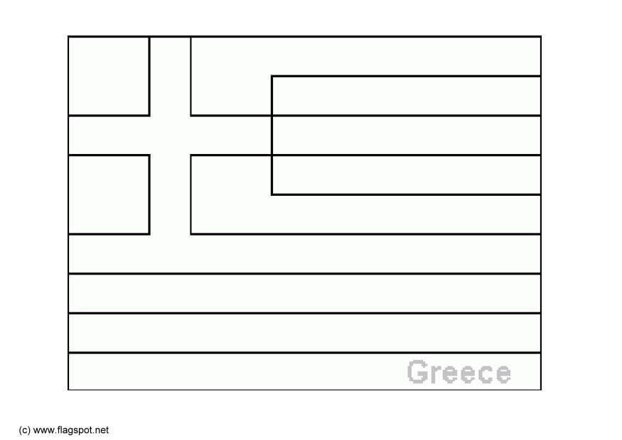 Coloring page flag greece