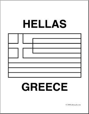 Clip art flags greece coloring page i