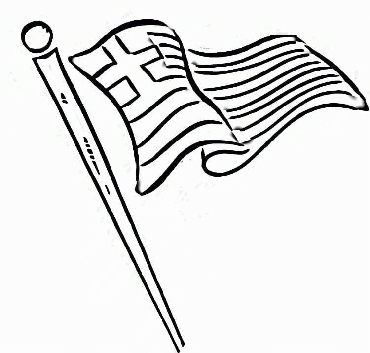 Greece flag printable coloring page