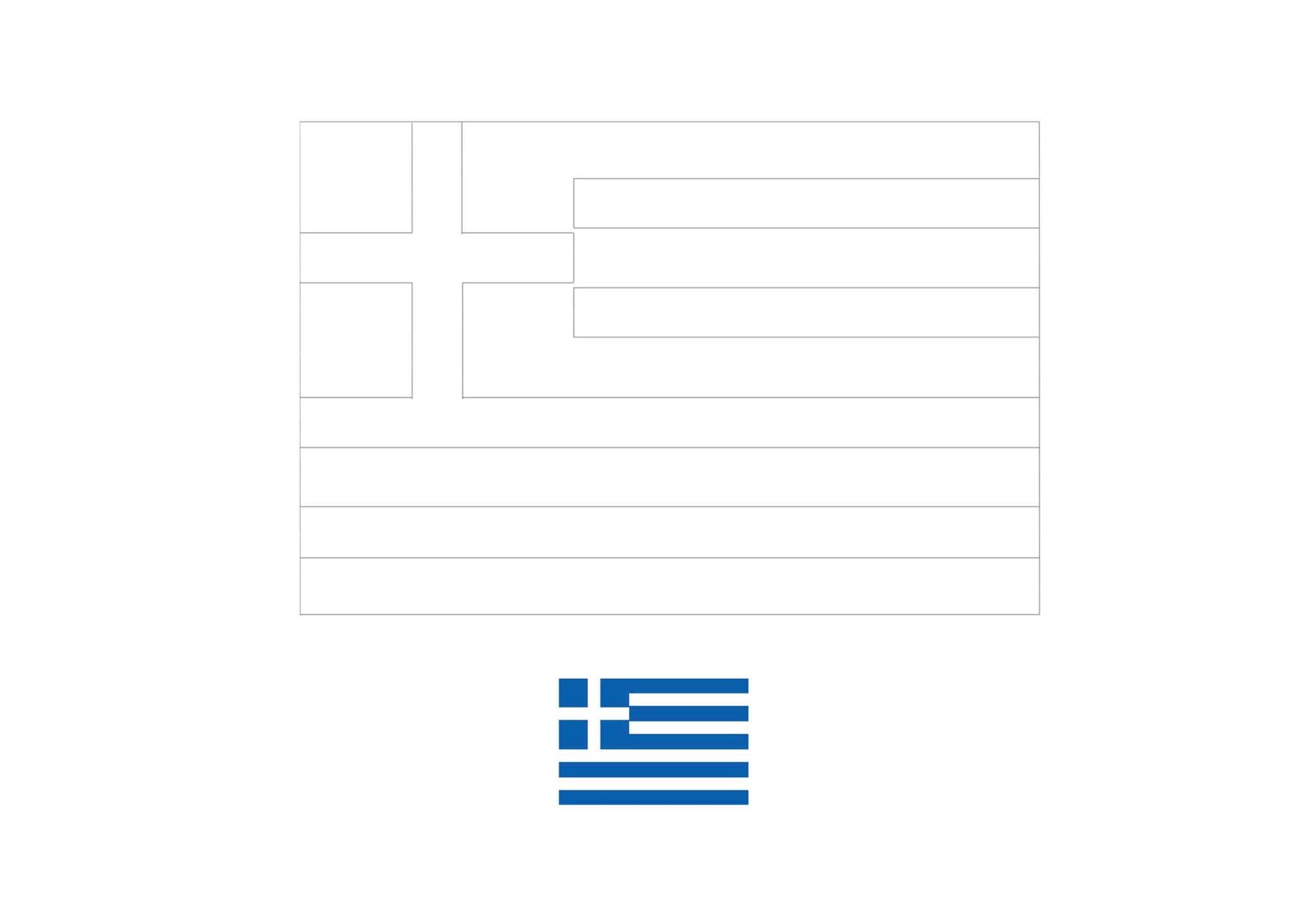 Flag of greece coloring page