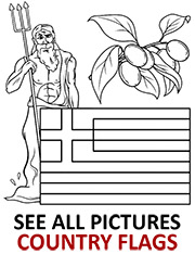 Printable greece flag coloring page