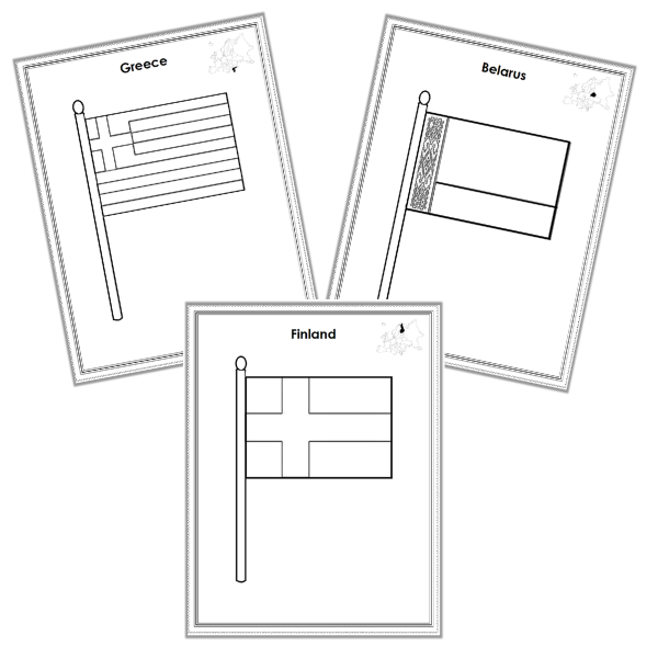 European countries flag coloring pages â montessori