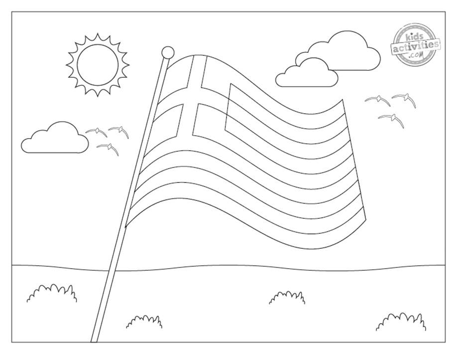 Free printable greek flag coloring sheets kids activities blog