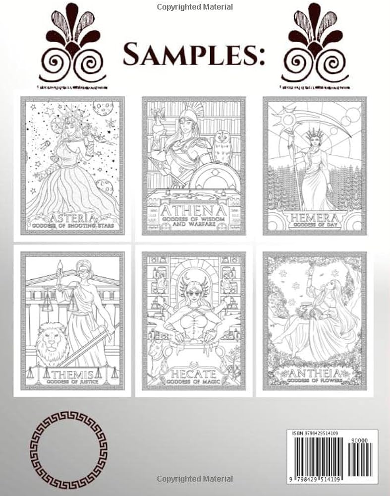 Greek goddesses coloring book greek mythology adult colouring book for stress relief relaxation with goddesses of anicient greece to color fantasy gift for women men teens seniors busters epic