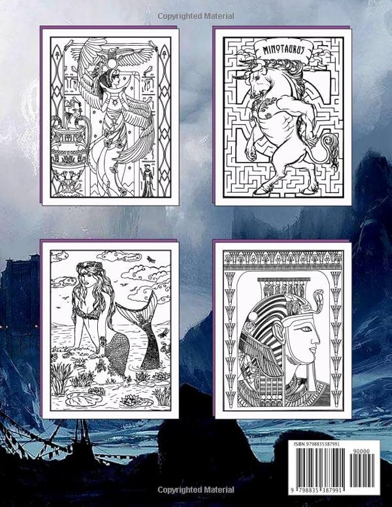 Mythology coloring book for adults anxiety relief coloring book for adults featuring mythological greek gods and goddesses legendary heroes pop manga egyptian norse viking slavic nordic mythology stoll landen