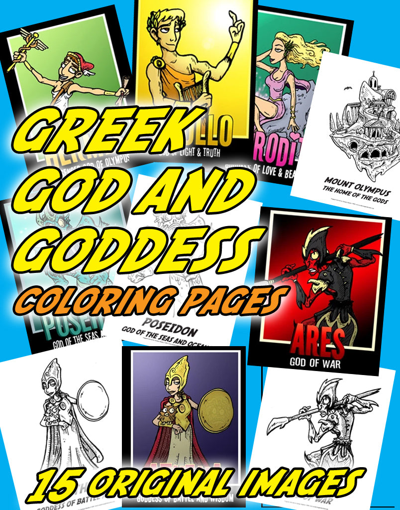 Greek god and goddess coloring pages â creative english teacher