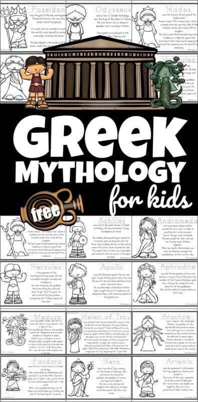 Free greek mythology for kids printable book