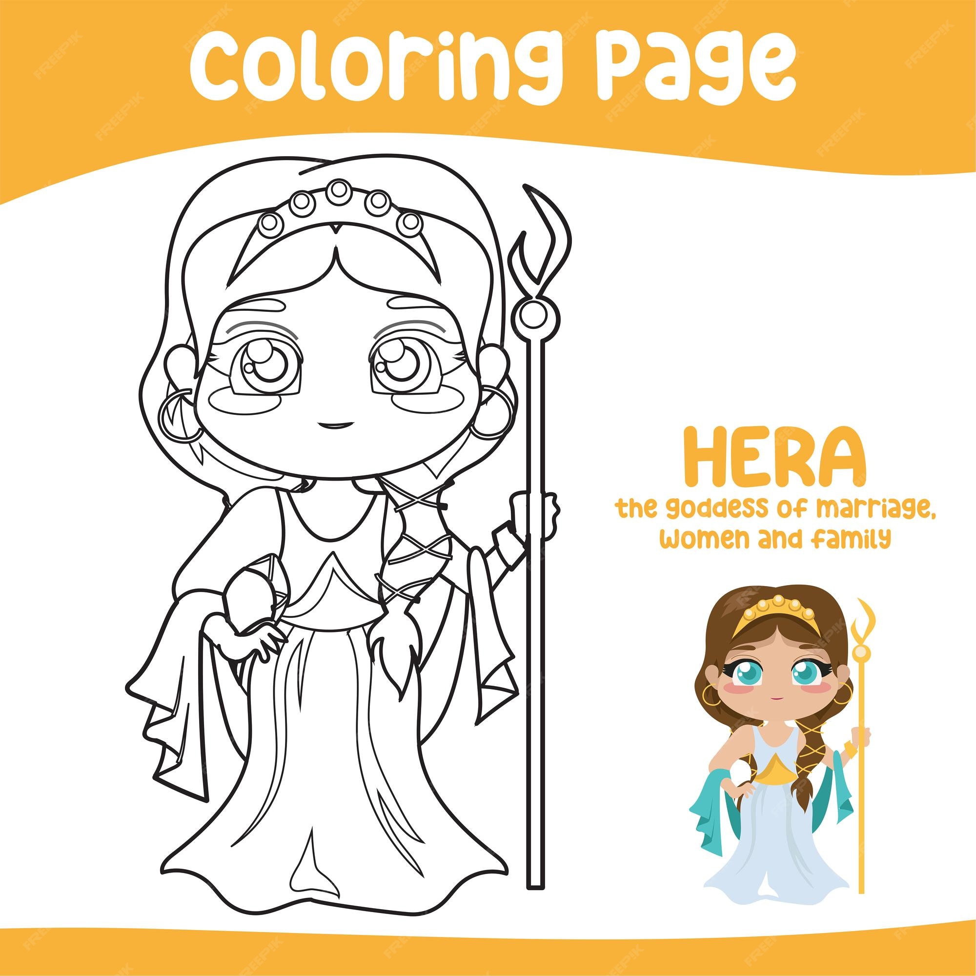 Premium vector colouring worksheet ancient greece mythology greek deity theme elements coloring page activity