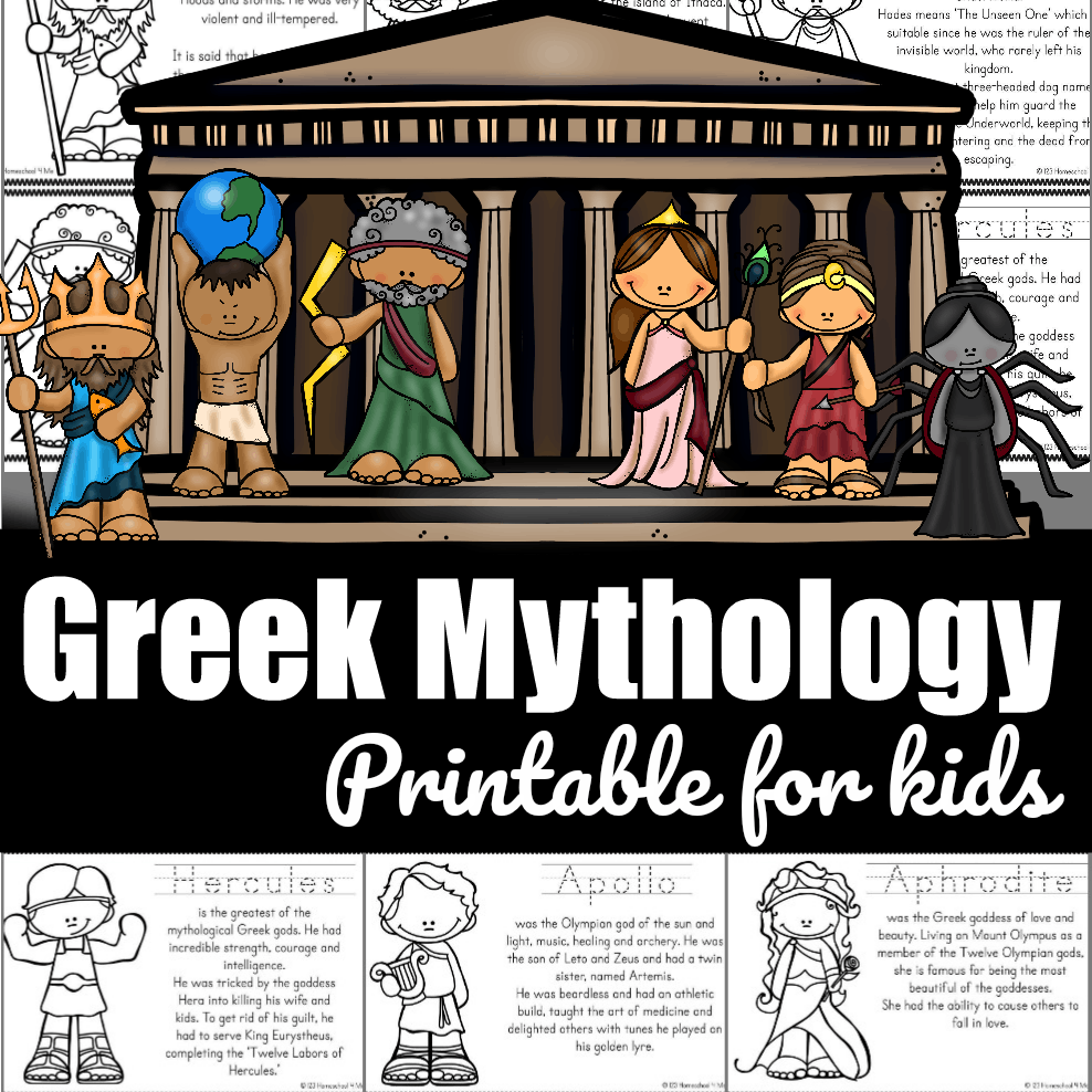 Free greek mythology for kids printable book