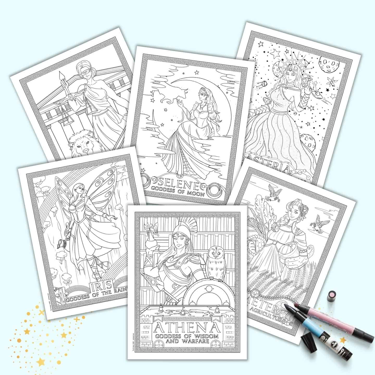 Free printable greek goddess coloring pages