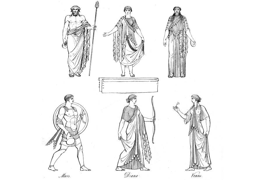 Coloring page greek gods and goddesses