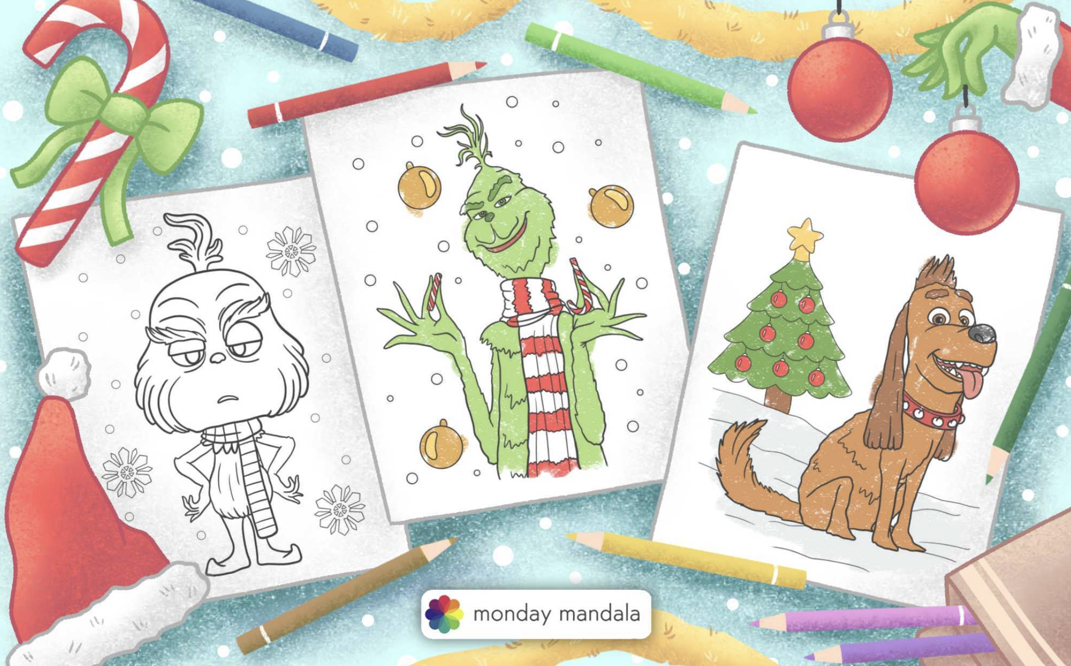 Grinch coloring pages free pdf printables