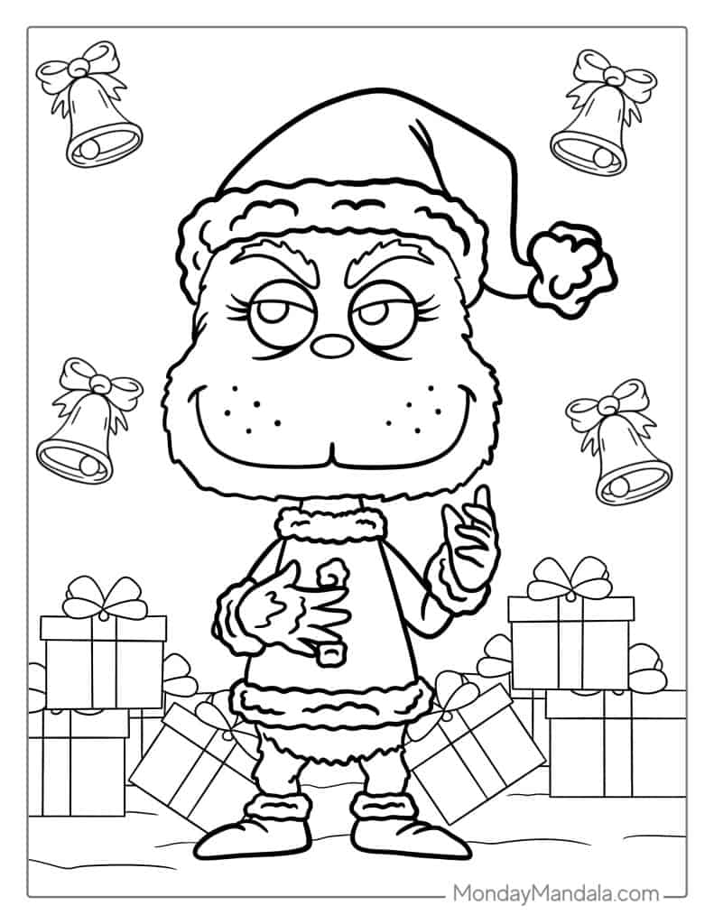 Grinch coloring pages free pdf printables