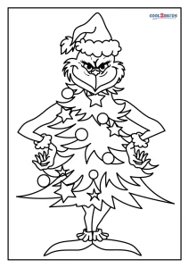 Free printable grinch coloring pages for kids