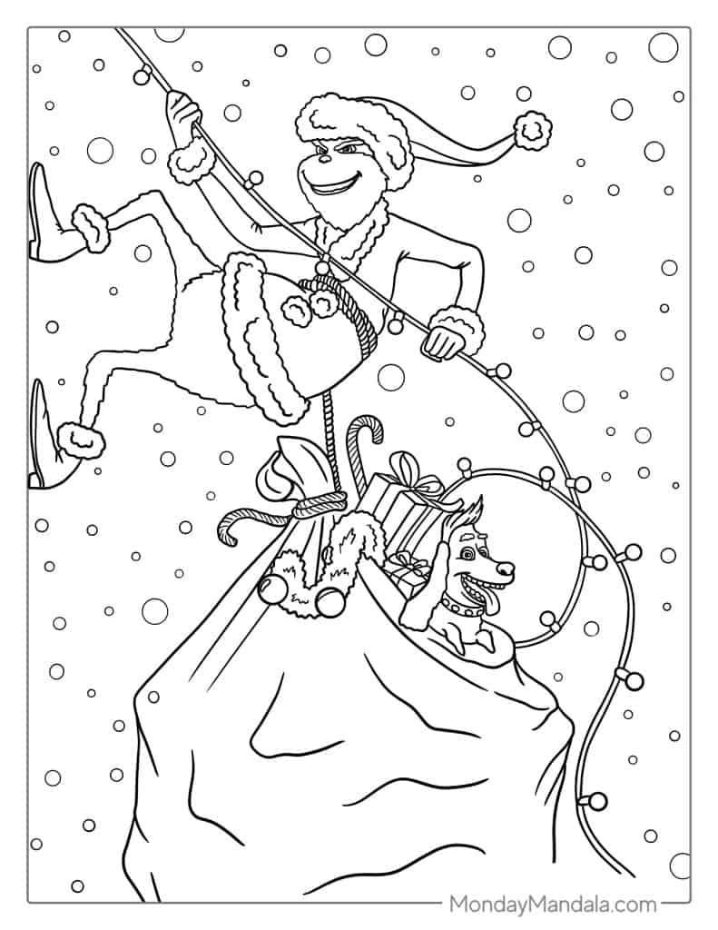 Grinch coloring pages free pdf printables