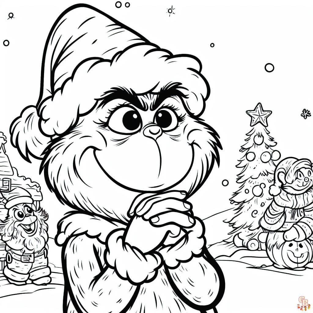 Free grinch christmas coloring pages printable