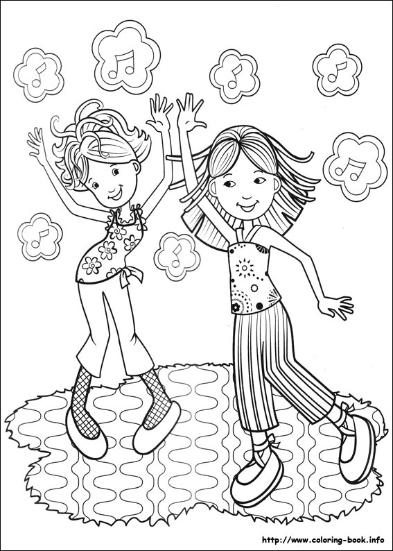 Groovy girls coloring picture