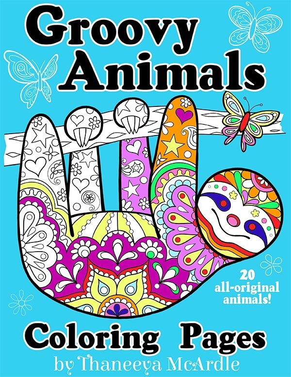 Groovy animals coloring pages