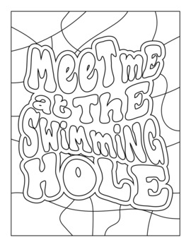 Summer beach groovy phrases coloring pages by peppermint puzzles