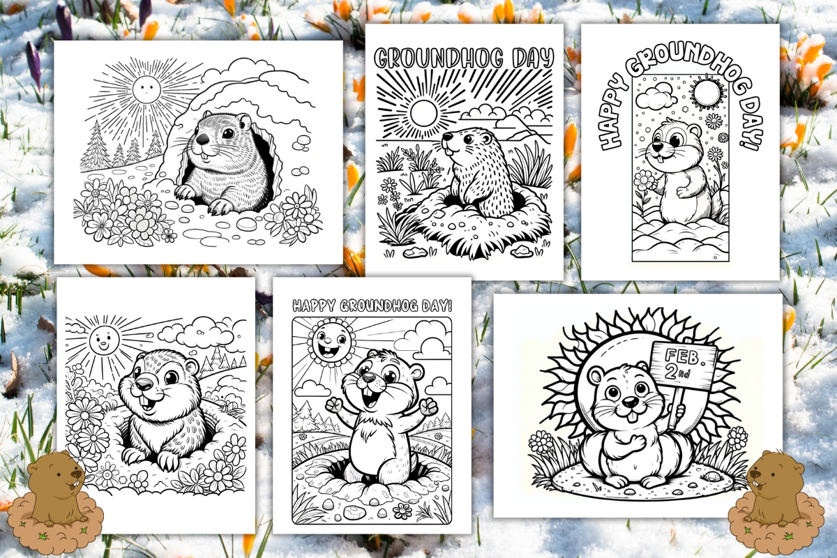 Free groundhog day coloring pages for kids